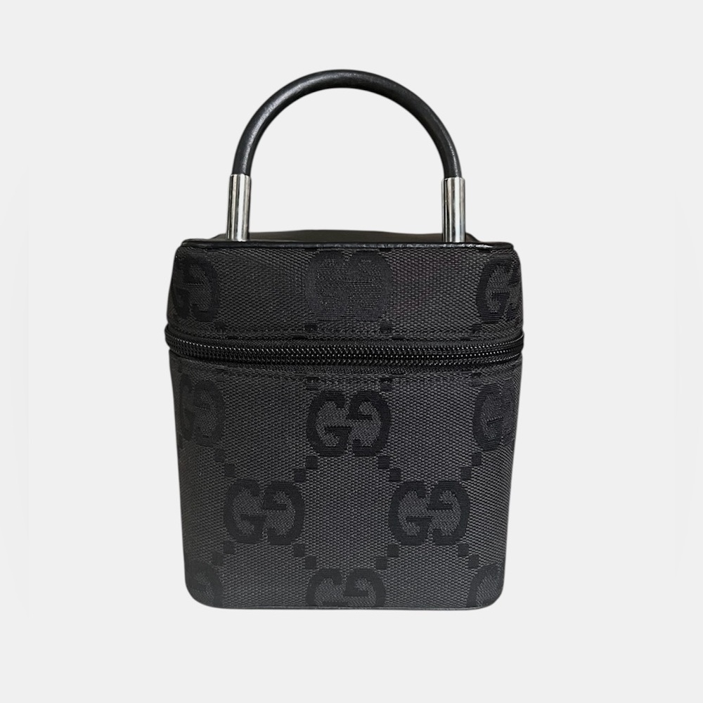❌SOLD❌Gucci Black GG Logo Canvas Vintage Vanity Mini Bag / Super Rare